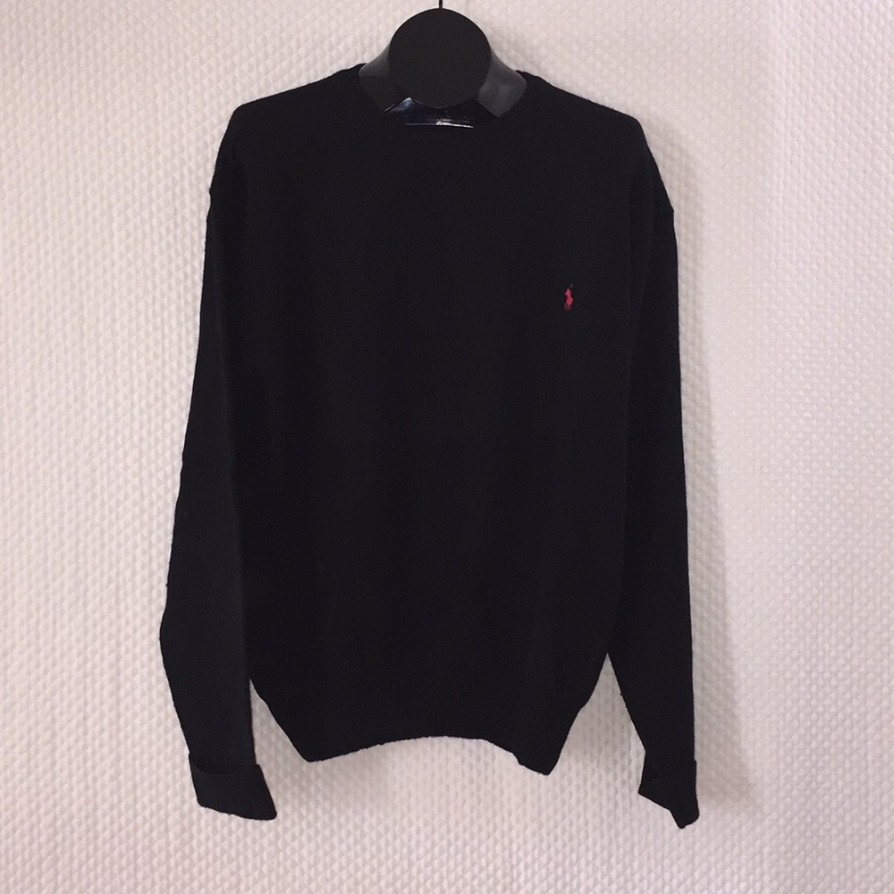 🏇🏼 SOLD Polo by Ralph Lauren Black Crewneck - Picture 1 of 5